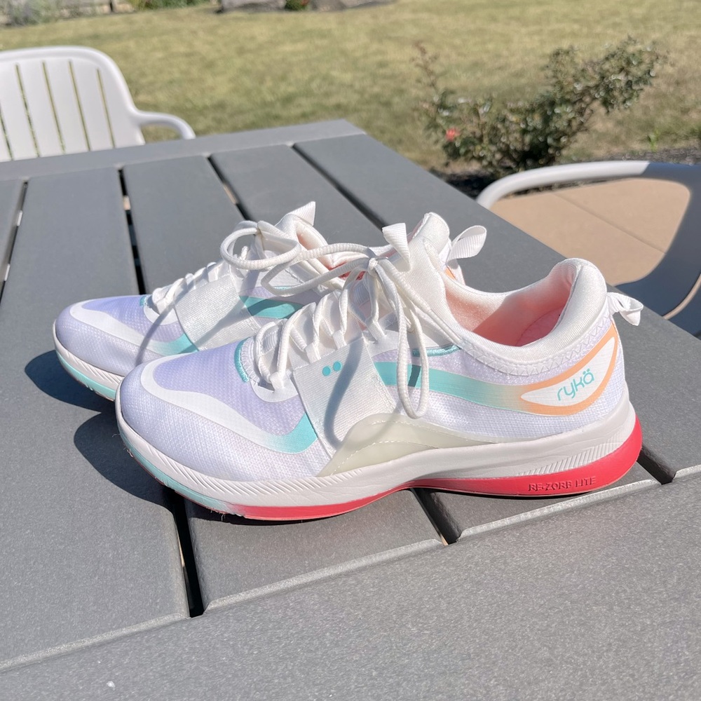 Ryka White and Pink Athletic Shoes